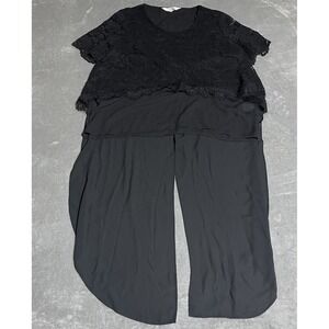 Crosby by Mollie Burch Top Womens Large Black Lace Cape Lagenlook Whimsigoth